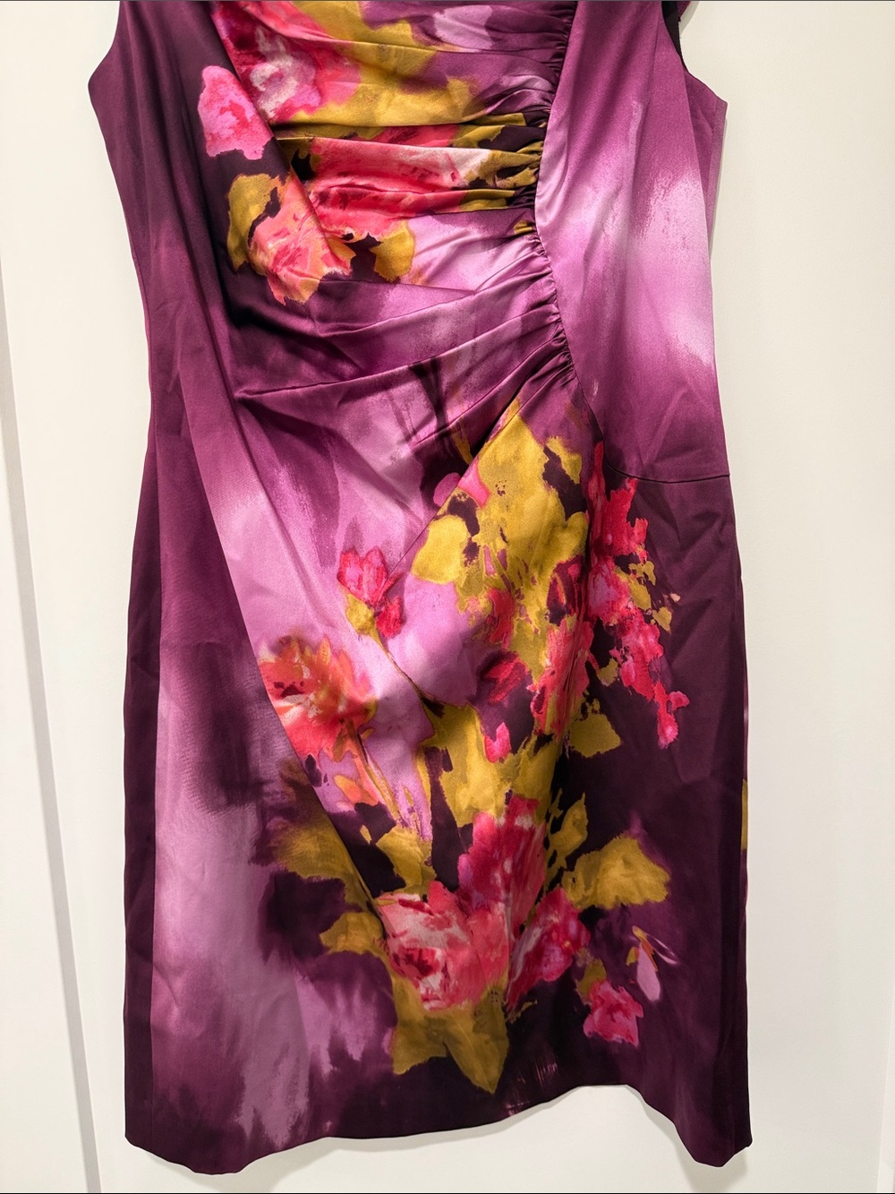 Elegant Purple Floral Sheath Dress - Picture 3 of 5